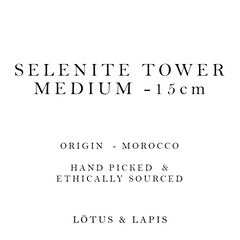 Lotus & Lapis Selenite Tower Medium