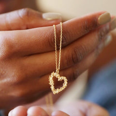 Lisa Angel - Gold Floral Heart Necklace