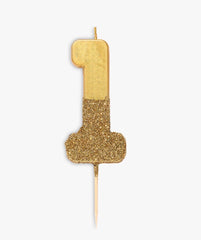 Gold Glitter Number Candles - Talking Tables