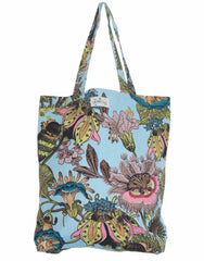 One Hundred Stars Eccentric Blooms Sky Blue Canvas Bag