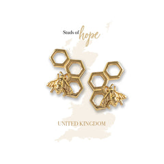Vurchoo Gold Honeycomb Studs - United Kingdom