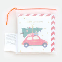 Caroline Gardner - Car & Tree Mixed Charity Christmas Cards Pack of 8