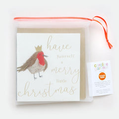Caroline Gardner - Robin & Tree Mixed Charity Christmas Cards Pack of 8