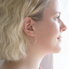 Lisa Angel Earring - Silver Orb Hoop