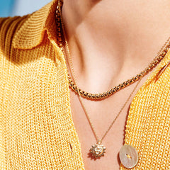 Estella Bartlett Necklace -  Sun Face Pendant Necklace Gold Plated