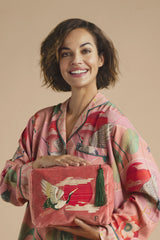 Powder Design - Velvet Vanity Bag Crane at Sunrise in Petal