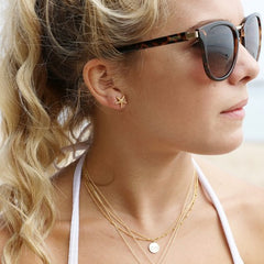 Lisa Angel Earring - Gold Mismatched Beach