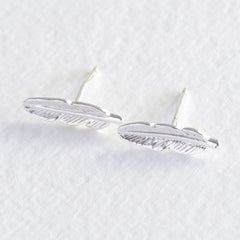 Lisa Angel Earring - Silver Tiny Feather