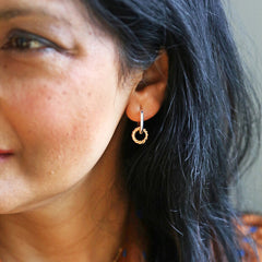 Lisa Angel- Twisted Hanging Hoop Earrings in Silver and Gold