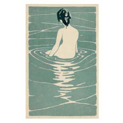 Female Nude Seated In Water Greeting Card - Canns Down Press by Unknown